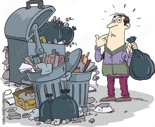 Garbage can is full.