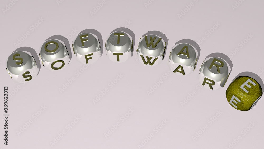 combination of software built by cubic letters from the top perspective, excellent for the concept presentation. illustration and computer combination of software built by cubic letters from the top perspective, excellent for the concept presentation. illustration and computer