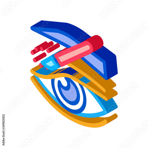 eyelid surgery incision icon vector. isometric eyelid surgery incision sign. color isolated symbol illustration