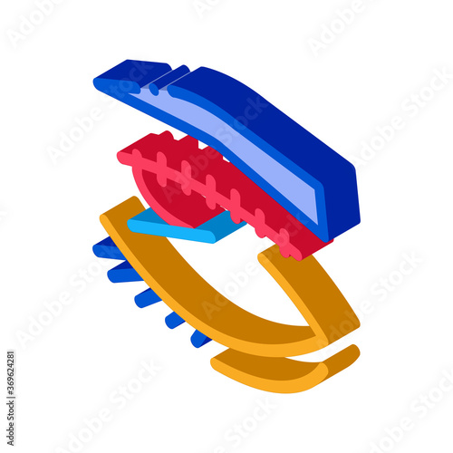 eyelid surgery stitching icon vector. isometric eyelid surgery stitching sign. color isolated symbol illustration