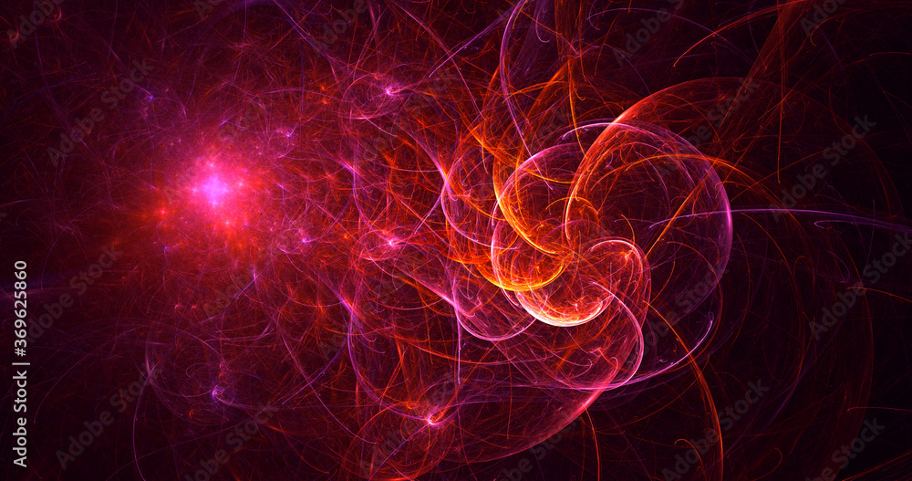 Obraz premium 3D rendering abstract red fractal light background