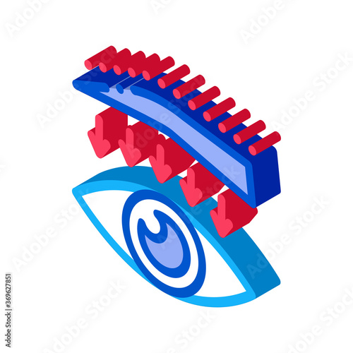 eyebrow down surgery icon vector. isometric eyebrow down surgery sign. color isolated symbol illustration
