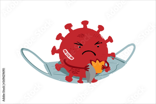the coronavirus molecule is polishing its crown. the concept of the second wave of covid