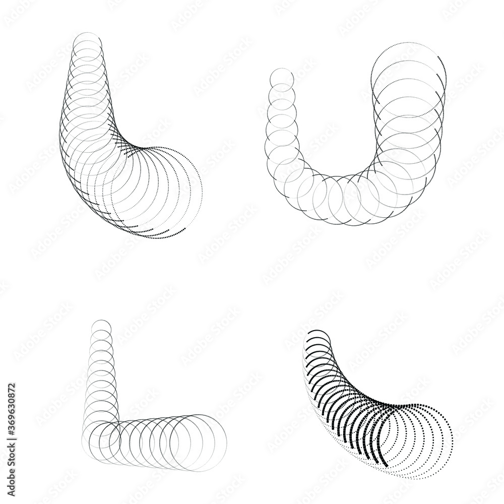 Fototapeta premium Halftone dots in tunnel form. round logo . vector dotted frame pipe . tube design element