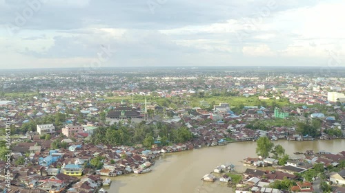 Wallpaper Mural Drone footage of Banjarmasin, Indonesia Torontodigital.ca