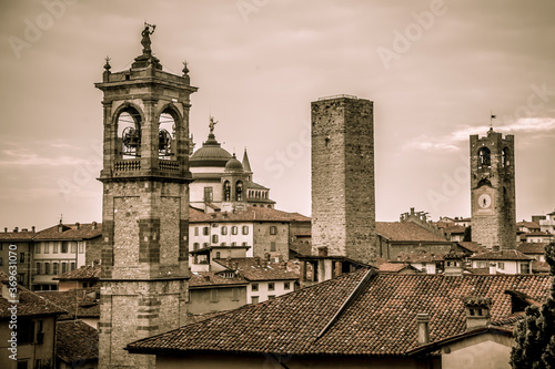 Beautiful view of the Upper city of Bergamo. Lombardy, Italy © Ilia Baksheev