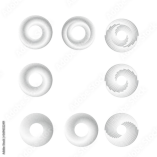 Halftone dots in circle form. round logo . vector dotted frame . design element