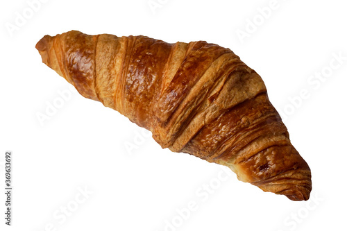 Fresh croissant isolated on white background with clipping path