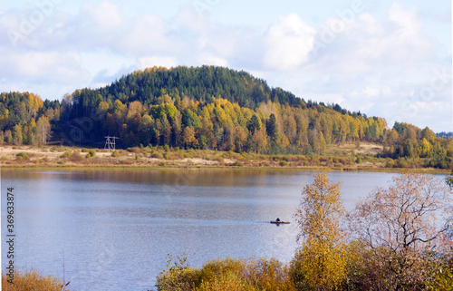 autumn landscape with lake