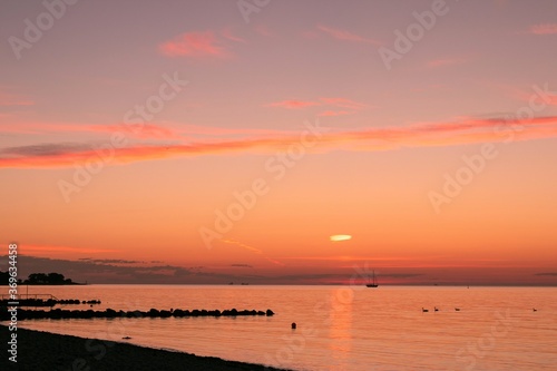 beautiful view to the picturesque Baltic Sea coast at sunrise © Lars Gieger