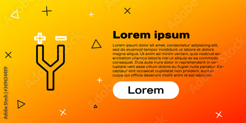 Line Electric cable icon isolated on yellow background. Colorful outline concept. Vector Illustration.