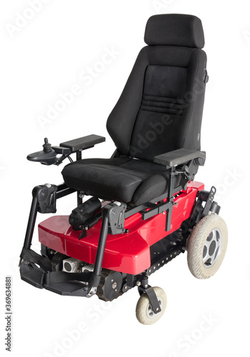 Electric wheelchair on a white background. 