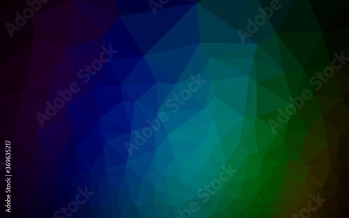Dark Multicolor  Rainbow vector hexagon mosaic cover. Creative geometric illustration in Origami style with gradient. A new texture for your design.