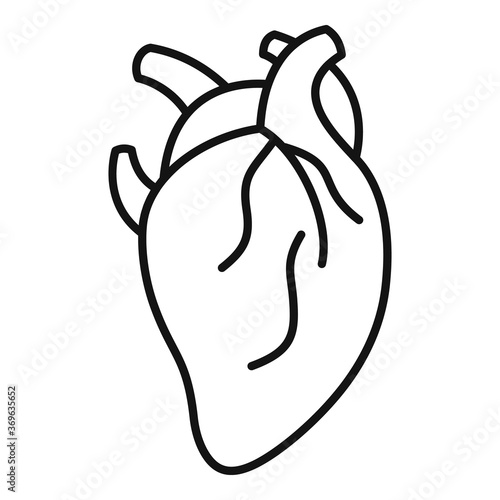 Anatomy human heart icon. Outline anatomy human heart vector icon for web design isolated on white background