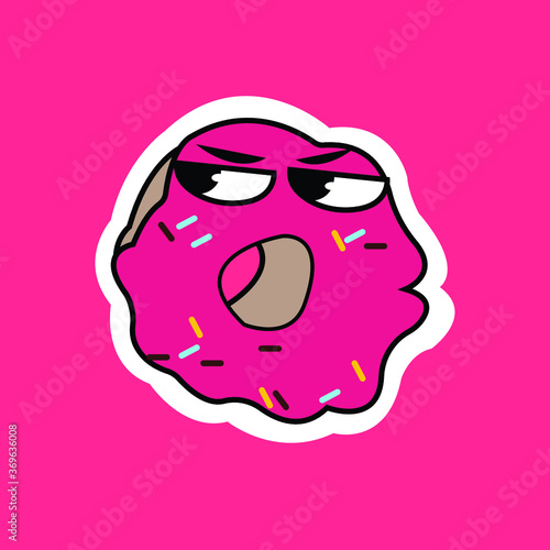 Donut Sticker vector