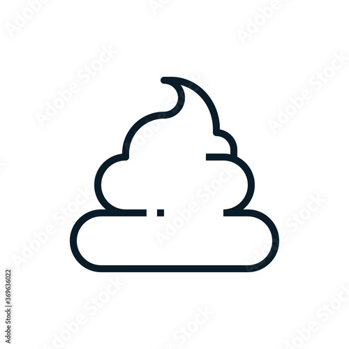 Pile of shit, feces outline icons. Vector illustration. Editable stroke. Isolated icon suitable for web, infographics, interface and apps.