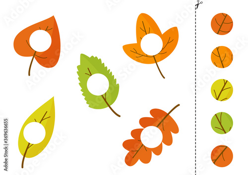 Cut and glue parts of autumn leaves.