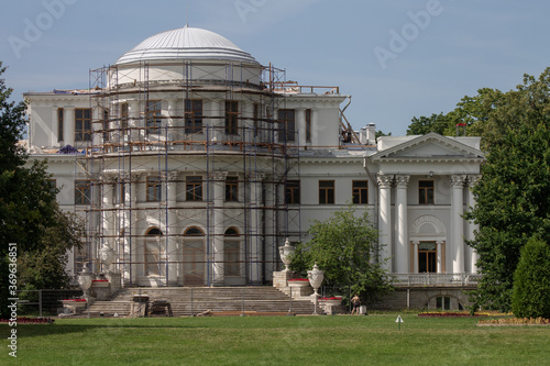 Restoration of the Palace in Kirov Park, Saint Petersburg, Elagin island, June 2020 photo