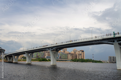 Yacht pedestrian bridge in Saint Petersburg, July 2020