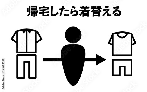 着替えのシンプルなアイコンイラスト