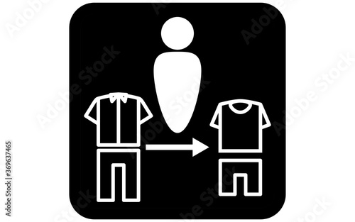 着替えのシンプルなアイコンイラスト