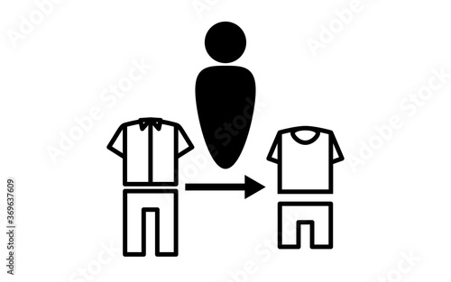 着替えのシンプルなアイコンイラスト