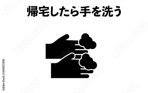 石けんで手を洗うアイコンイラスト