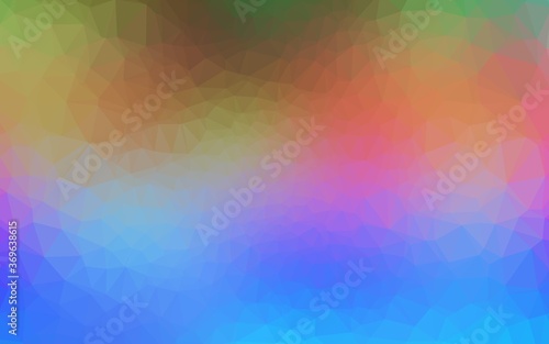 Light Multicolor  Rainbow vector blurry triangle pattern. A sample with polygonal shapes. Brand new style for your business design.