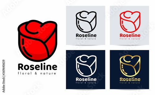Rose Logos For Spas, Boutiques, Salons, And Botanical Logos. Design Inspiration With The Concept Of a Rose