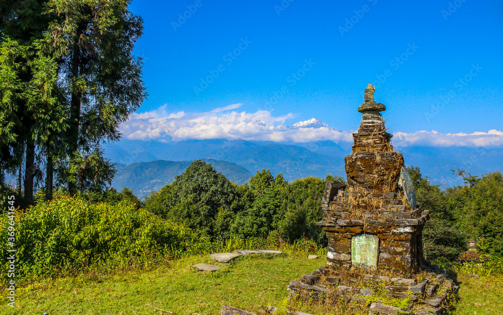 BUddhist temple on mountain top 