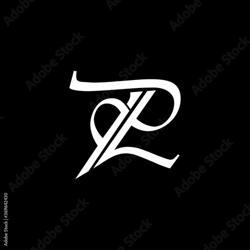 PL Initial handwriting logo vector