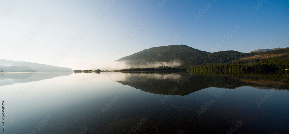 mountain lake in the morning
