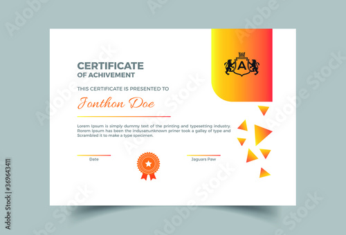 Corporate Professional Certificate Template Design