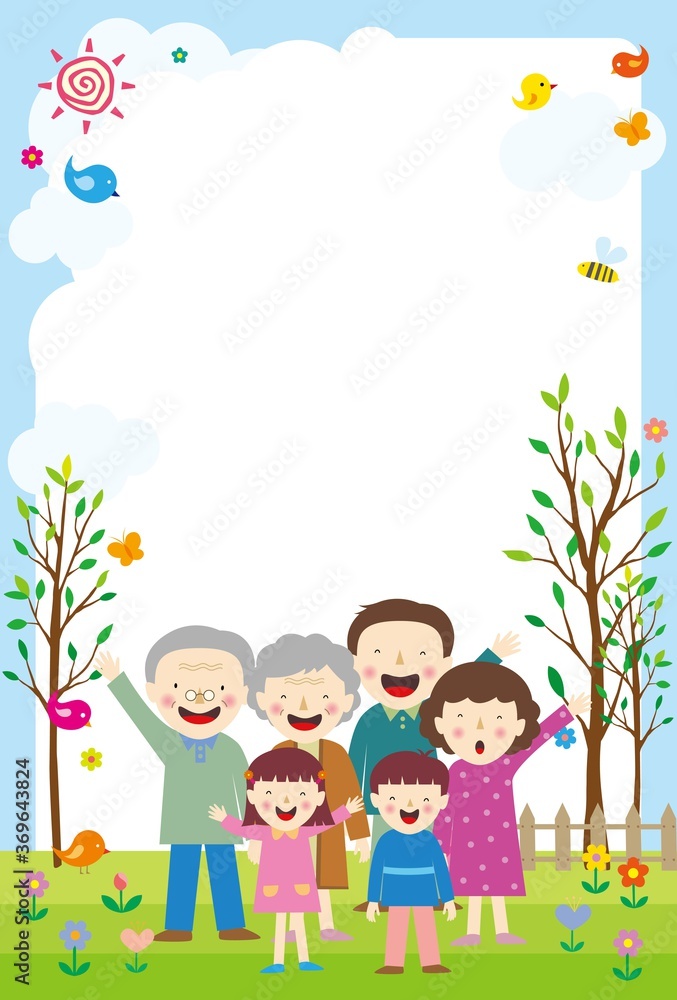 The background of the family gathering in the garden with a  good  background to write about family  source for moving and editing  individual images. Stock Vector | Adobe Stock