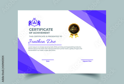 Corporate Professional Certificate Template Design