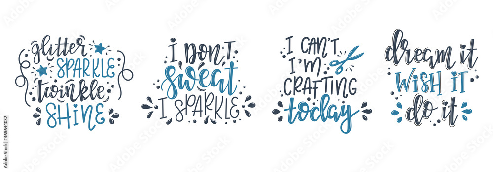 Craft motivational quote Hand drawn typography poster set. Conceptual handwritten phrase craft T shirt hand lettered card. Vector illustration Craft motivational quote Hand drawn typography poster set. Conceptual handwritten phrase craft T shirt hand lettered card. Vector illustration