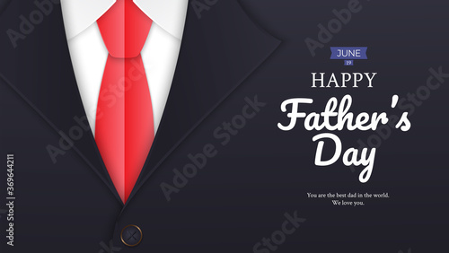 Happy Fathers Day greeting. Vector background with necktie,costume Good vector illustration