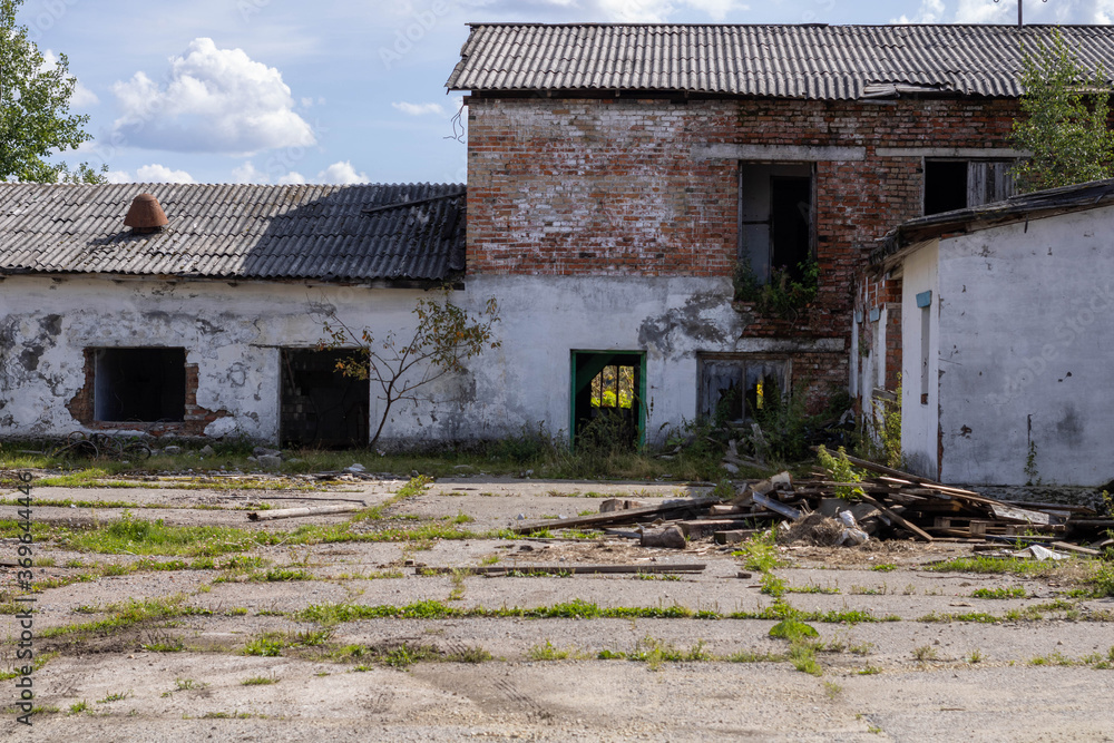 Old Ruined Farm. Ruined building of an abandoned farm. Old Ruined Farm. Ruined building of an abandoned farm.