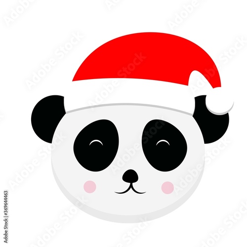 christmas animal in santa claus hat vector illustration