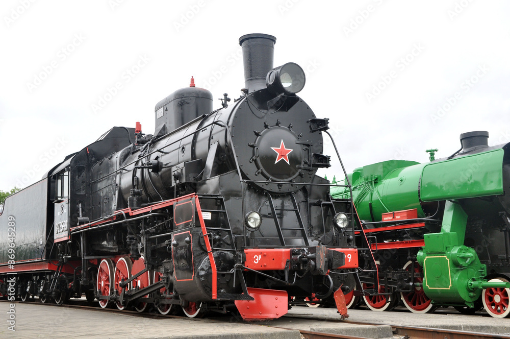 Soviet steam locomotive of the first half of the 19th century series Er in the Museum of Railway Engineering Soviet steam locomotive of the first half of the 19th century series Er in the Museum of Railway Engineering