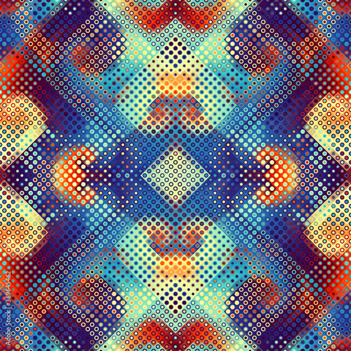 Abstract geometric pattern in low poly style. Pixel art style. Vector image.