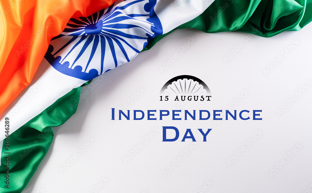 Indian Independence Day celebration background concept. Indian flag on white background for Republic Day and Independence Day. - obrazy, fototapety, plakaty 