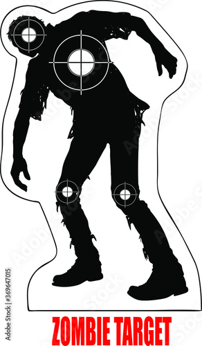 Black and White Walking Dead Zombie Target with Crosshairs