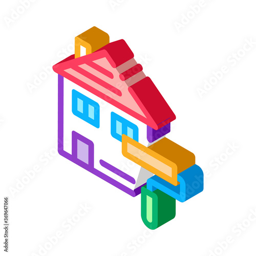 house painting icon vector. isometric house painting sign. color isolated symbol illustration © PikePicture