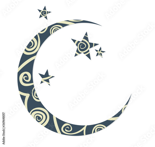 Symbol of the moon with stars.