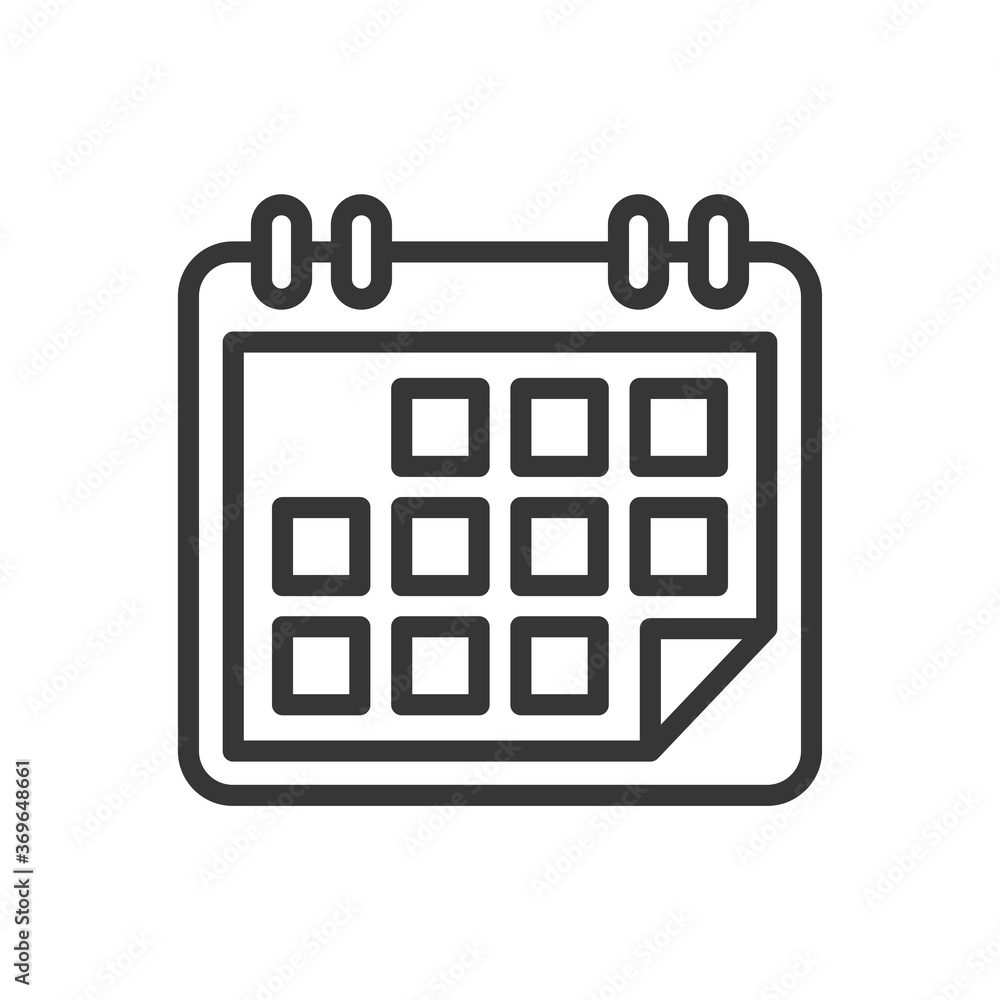 Calendar Icon on White Background. Line Style Vector Calendar Icon on White Background. Line Style Vector