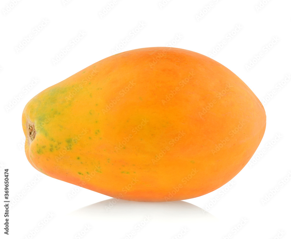 ripe papaya isolated on the white background.