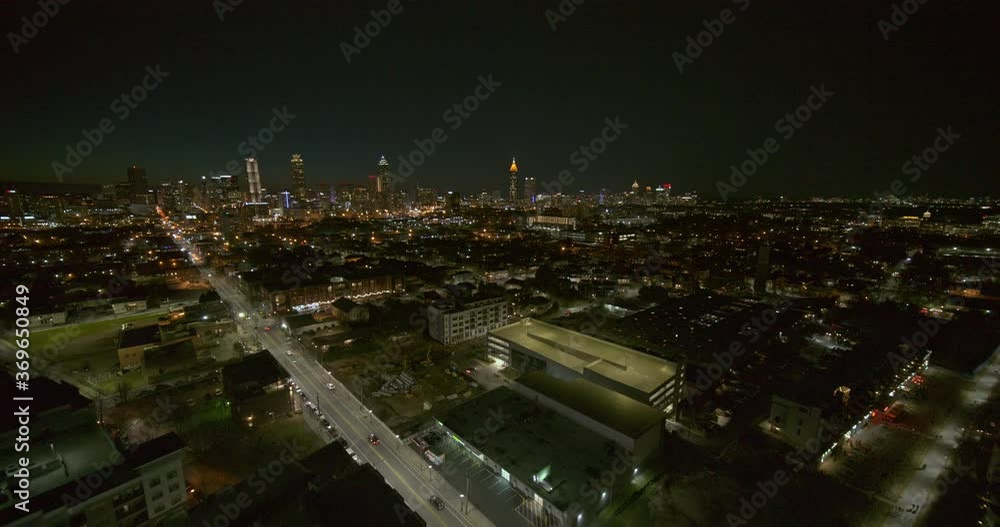 Atlanta Georgia Aerial v605 pullout shot over the suburbs of the city, skyscrapers on the horizon - DJI Inspire 2, X7, 6k - February 2020 Atlanta Georgia Aerial v605 pullout shot over the suburbs of the city, skyscrapers on the horizon - DJI Inspire 2, X7, 6k - February 2020