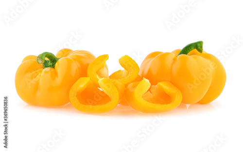 sweet yellow pepper isolated on white background