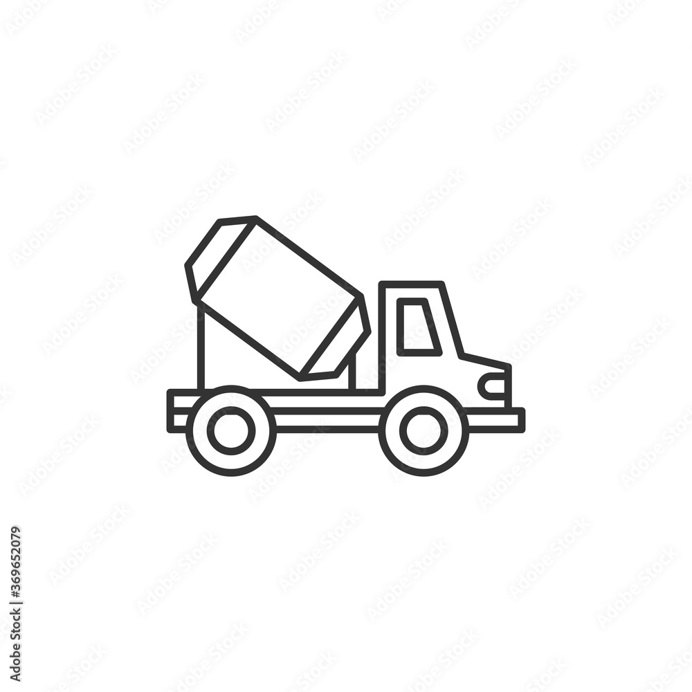 Concrete Mixer Truck Modern Simple Outline Vector Icon